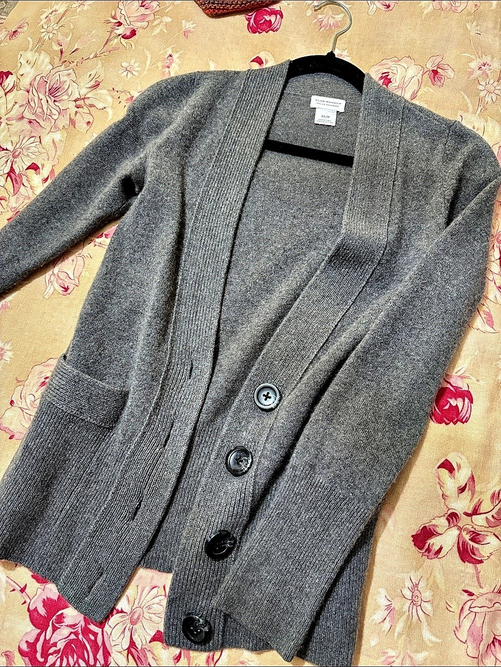 Club Monaco Italian Cashmere Cardigan Gray XS